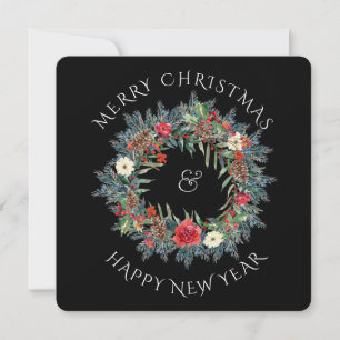 Weihnachtskranz & Ihr Holiday-Foto Quadrat Feiertagskarte