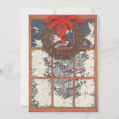 Weihnachtskranz im Fenster Einladung (Vorderseite)