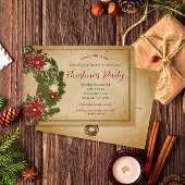 Weihnachtskranz im Party Einladung