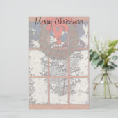 Weihnachtskranz im Schnee Briefpapier (Stehend Vorderseite)