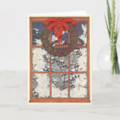 Weihnachtskranz im Schnee Feiertagskarte (Vorderseite)