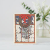 Weihnachtskranz im Schnee Feiertagspostkarte (Stehend Vorderseite)