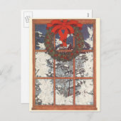 Weihnachtskranz im Schnee Feiertagspostkarte (Vorne/Hinten)