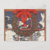 Weihnachtskranz im Schnee Feiertagspostkarte (Vorderseite)