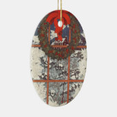 Weihnachtskranz im Schnee Keramikornament (Rechts)