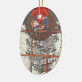 Weihnachtskranz im Schnee Keramikornament (Links)