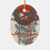 Weihnachtskranz im Schnee Keramikornament (Vorne)