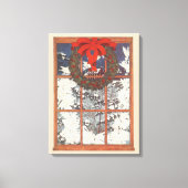 Weihnachtskranz im Schnee Leinwanddruck (Vorderseite)