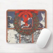 Weihnachtskranz im Schnee Mousepad (Mit Mouse)