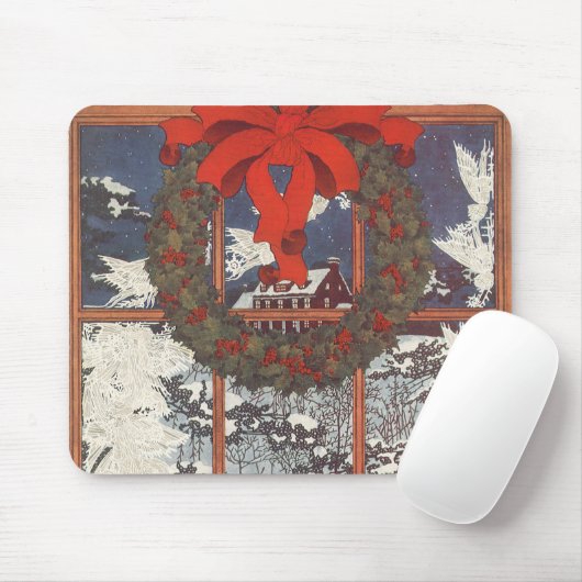 Weihnachtskranz im Schnee Mousepad (Mit Mouse)