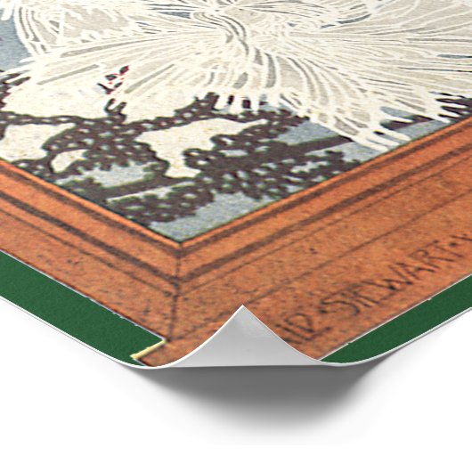 Weihnachtskranz im Schnee Poster (Ecke)