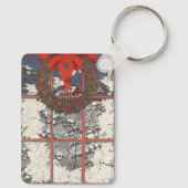 Weihnachtskranz im Schnee Schlüsselanhänger (Rückseite)