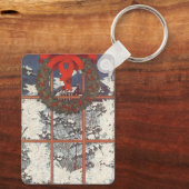 Weihnachtskranz im Schnee Schlüsselanhänger (Rückseite)