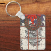 Weihnachtskranz im Schnee Schlüsselanhänger (Vorderseite)