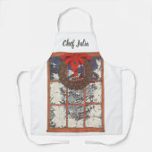 Weihnachtskranz im Schnee Schürze (Vorderseite)