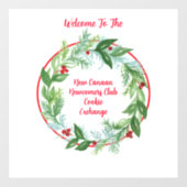 Weihnachtskranz im Wasser CUSTOM Fensteraufkleber (Blatt)