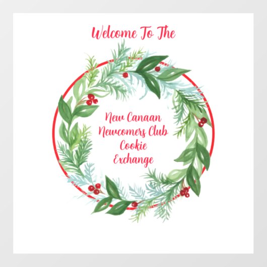 Weihnachtskranz im Wasser CUSTOM Fensteraufkleber (Blatt)