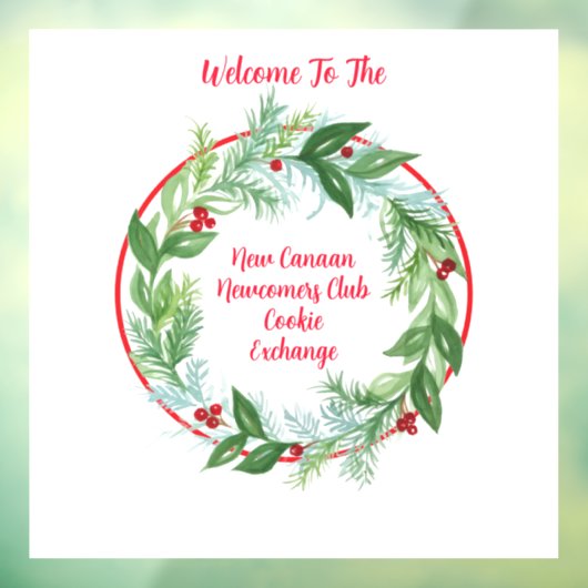 Weihnachtskranz im Wasser CUSTOM Fensteraufkleber (Blatt 3)