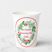 Weihnachtskranz im Wasser CUSTOM Pappbecher (Rückseite)