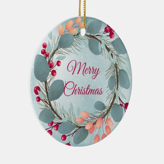 Weihnachtskranz im Wasser rustikal, modern Keramik Ornament (Rechts)