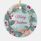 Weihnachtskranz im Wasser rustikal, modern Keramik Ornament (Hinten)