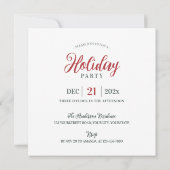 Weihnachtskranz in Aquarellfarbe Rot grüne Blüte Einladung (Rückseite)