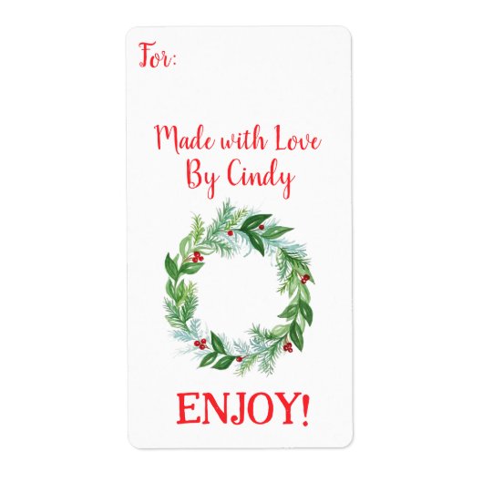 Weihnachtskranz in Aquarellfarben mit LIEBE (Vorne)