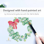 Weihnachtskranz in Aquarellfarben Vielen Dank Note Mitteilungskarte