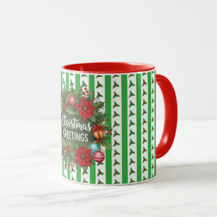 Weihnachtskranz in den Ferienfarben Tasse