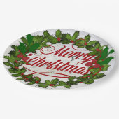 Weihnachtskranz, in festlichen Urlaubstönen Pappteller (Schrägansicht)