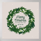 Weihnachtskranz in grün. Poster (Vorne)