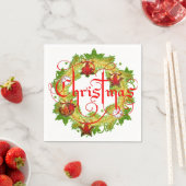 Weihnachtskranz in Napkins Serviette (Beispiel)