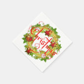 Weihnachtskranz in Napkins Serviette (Ecke)