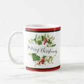 Weihnachtskranz in Wasserfarbe Kaffeetasse (Links)