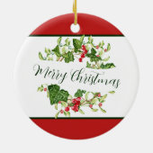 Weihnachtskranz in Wasserfarbe Keramik Ornament (Hinten)