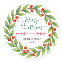 Weihnachtskranz in Wasserfarbe mit benutzerdefinie