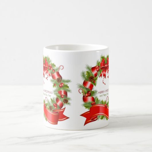 WeihnachtsKranz Kaffeetasse (Mittel)