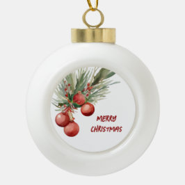 Weihnachtskranz Keramik Kugel-Ornament