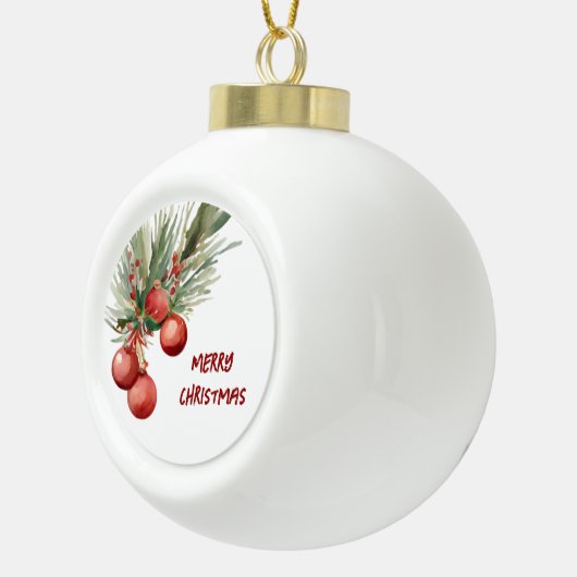 Weihnachtskranz Keramik Kugel-Ornament (Rechts)