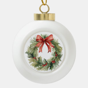 Weihnachtskranz Keramik Kugel-Ornament