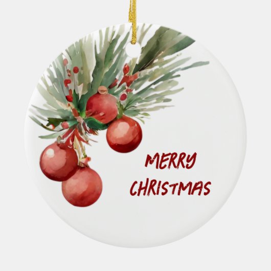Weihnachtskranz Keramik Ornament (Hinten)