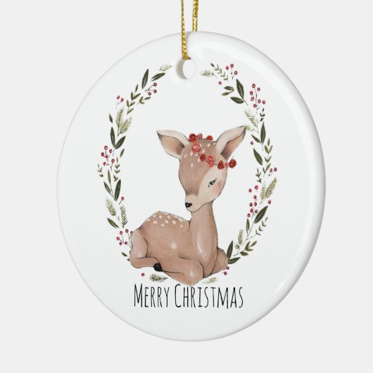 Weihnachtskranz Keramik Ornament (Links)