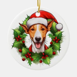 Weihnachtskranz Keramik Ornament