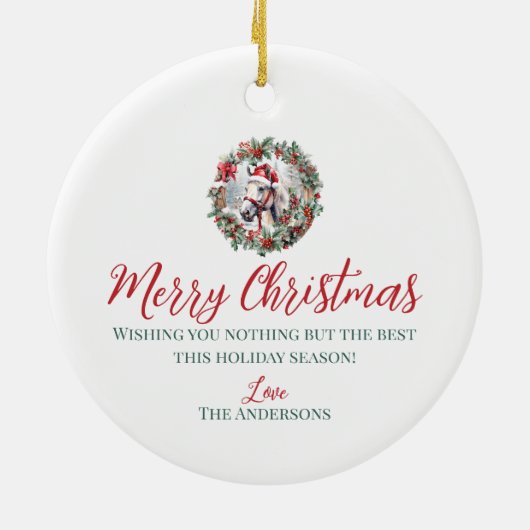 Weihnachtskranz Keramik Ornament (Hinten)