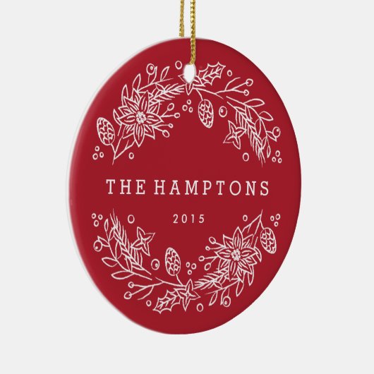 Weihnachtskranz Keramik Ornament - Berry (Rechts)