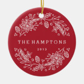 Weihnachtskranz Keramik Ornament - Berry (Vorne)