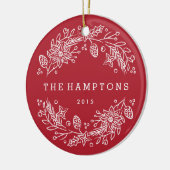 Weihnachtskranz Keramik Ornament - Berry (Links)