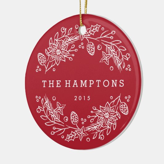 Weihnachtskranz Keramik Ornament - Berry (Links)