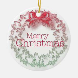 Weihnachtskranz Keramikornament
