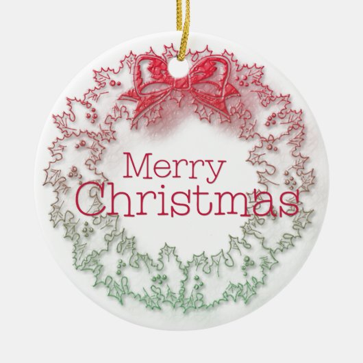 Weihnachtskranz Keramikornament (Vorne)